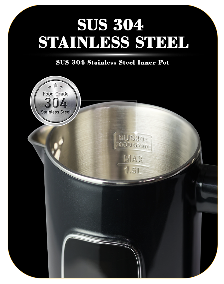 Ấm siêu tốc gắn tường đôi đa chức năng Ấm đun nước sôi nhanh 1500W có chức năng giữ ấm tự động Lớp lót bên trong bằng thép không gỉ 304 để sử dụng tại nhà