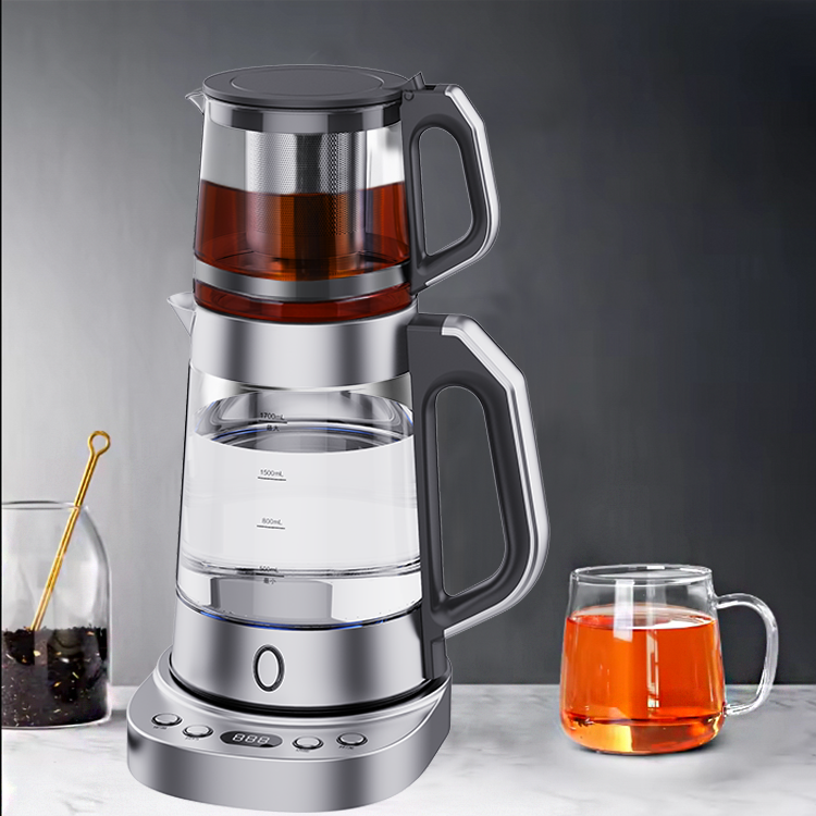 Bộ ấm trà và ấm đun nước 2 trong 1 Bộ pha trà điện Thủy tinh Ấm đun nước điện Bộ ấm trà thủy tinh 