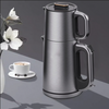 Ấm Đun Nước Điện Inox Cao Cấp Thổ Nhĩ Kỳ Pha Trà Có Tay Cầm Điều Khiển Màn Hình Cảm Ứng Điện Samovar Làm Trà Bộ