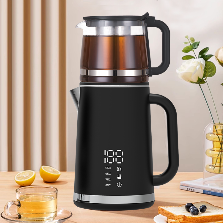 Ấm đun nước treo tường đôi 1500w hiện đại Đế 360 độ 1,5l + 1,1l Ấm đun nước điện thông minh hai lớp với ấm trà nhỏ