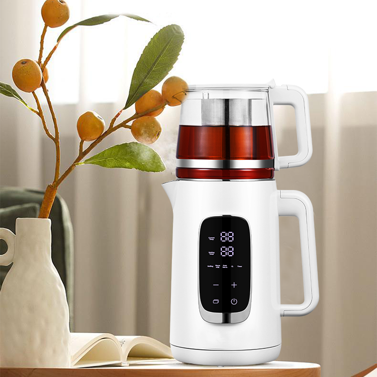Hàng Mới Về Thổ Nhĩ Kỳ Ấm ​​Siêu Tốc Điện Samavar Pha Trà Với Ấm Trà Thủy Tinh Bộ Lọc Bằng Thép Không Gỉ