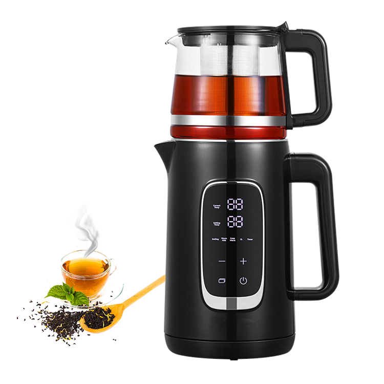 Thiết bị gia dụng Bộ ấm trà đôi Máy pha trà điện Samovar 2 trong 1 