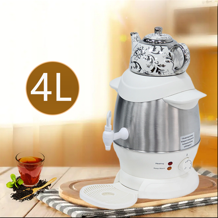 Phong Cách Mới Tiếng Ả Rập Samovar Trà Bộ Nồi Gốm Sứ Đôi Đôi Ấm Siêu Tốc Nồi Điện Samovar Ấm Siêu Tốc Với Nồi Gốm 