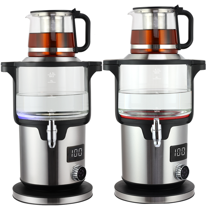 Trung Đông Tiếng Ả Rập Trong Suốt Nước Thổ Nhĩ Kỳ Làm Trà Với Đế Điều Chỉnh Nhiệt Độ Samovar Đôi Pha Trà Với Infuer