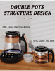 Bán Buôn Ấm Siêu Tốc Thủy Tinh Ấm Trà Điện 2 Trong 1 Ấm Siêu Tốc Samovar Di Động Ấm Trà Đôi Nhiều Màu Sắc Bảng Điều Khiển Kính Kỹ Thuật Số Ấm Siêu Tốc